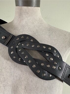 Vintage Fornarina Italy Leather Studded Statement Belt Large